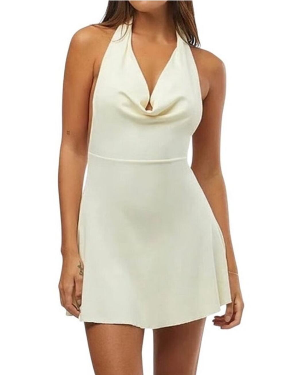 We Wore What Halter Cowl Neck Mini Dress Size XL